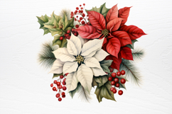 Christmas Flower Bouquet Clipart PNG Product Image 3