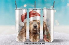 Christmas Bear Tumbler Sublimation Design PNG Product Image 3