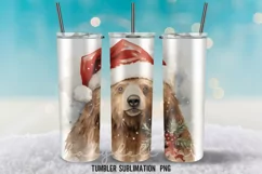 Christmas Bear Tumbler Sublimation Design PNG Product Image 3
