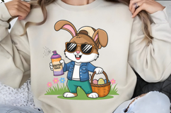 Hip Hop Bunny Easter Day Sublimation PNG Product Image 1