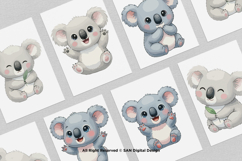 15 Bundle Watercolor Cute Koala Animal Sleeping Kids Sticker Product Image 3