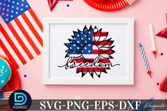 Freedom SVG, 4th July Sunflower SVG Product Image 3