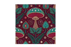 Ornate Mushroom Tapestry Seamless Design, Seamless Pattern Product Image 3