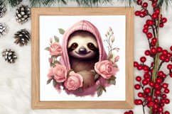 Cute Pink Christmas Animals Clipart Sublimation Product Image 3