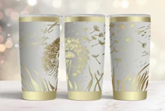 20oz Tumbler laser svg wrap| Floral Dandelions pattern Product Image 4