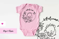 Nursery Round Design for Baby Girl - Welcome Sign SVG Product Image 5