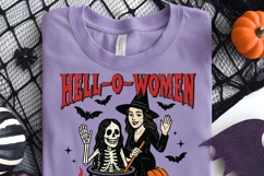 Hell-O-Women PNG, Retro Halloween Png, Spooky Witch Skeleton Product Image 6
