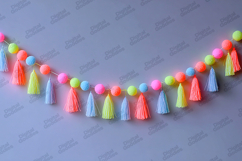 Colorful Tassel Garland Background Bright Party Decor Design Product Image 1
