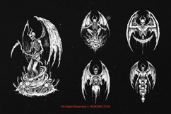 10 Bundle Dark Art Hell Demon Skull Death Grim Reaper Tattoo Product Image 5