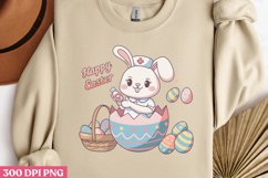 Happy easter PNG, Retro Nurse Easter Sublimation PNG Product Image 3