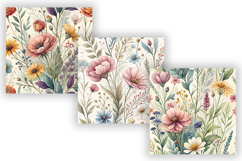 Floral Seamless Patterns, Watercolor Wildflower Pattern Product Image 3