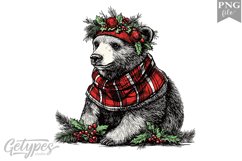 Christmas Bear Clipart Design - High Quality 300 Dpi Product Image 1