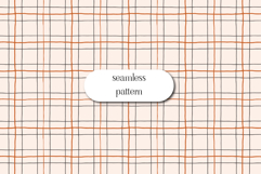 Halloween Plaid Seamless Pattern, Orange Grid Check Print Product Image 1