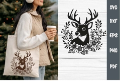 Deer Head SVG PNG, Deer antlers, Cricut, Silhouette cut file Product Image 1