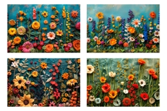 Knitted Flowers Cosmetic Bag Designs, Floral Cosmetic Bag Product Image 3