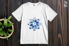 Blue Crystal Snowflake Clipart Sublimation PNG Product Image 2