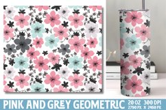 Pink and Grey Geometric Papers Tumbler Wrap Product Image 1