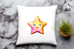 Cute Rainbow Star Face Clipart Sublimation PNG Product Image 3