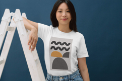 Minimal Abstract Geometric Waves Embroidery Design Product Image 3