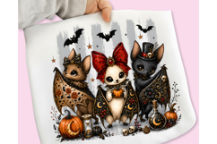 Cute Halloween Bats PNG, Coquette Bat Trio Sublimation, Bats Product Image 2