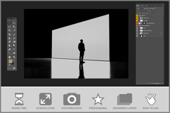 Auditorium Screen Mockup with Standing Man Silhouette Product Image 3