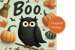 Boo Halloween Tumbler, Halloween Owl Tumbler Wrap Design Product Image 3