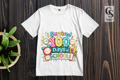 100 Days of School Sublimation Clipart PNG Product Image 3