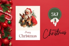 Vintage Christmas Greeting Card, Santa Claus Greeting Card Product Image 3
