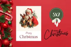Vintage Christmas Greeting Card, Santa Claus Greeting Card Product Image 3