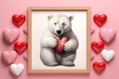 Valentines Day Bear Sublimation Clipart, Valentines Day PNG Product Image 3