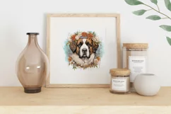 Watercolor Saint Bernard Dog Illustration, Dog Sublimation Product Image 2
