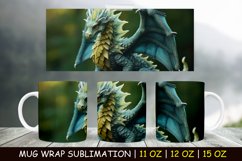 Green Dragon Mug Wrap, 11 oz | 12 oz | 15 oz Product Image 1