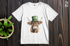 St Patrick’s Day Highland Cow Clipart Sublimation PNG Product Image 3