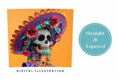 3D Skull Tumbler Wrap, 3D Skeleton Tumbler Sublimation Product Image 3