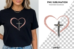 Christian Cross Heart PNG | Faith Cross Clipart | Minimalist Product Image 3
