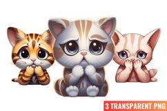 Sad Cats Sublimation Clipart, Sad Cats Sublimation Product Image 1