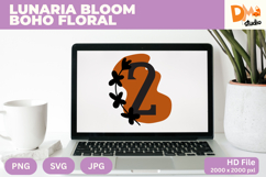 Lunaria Bloom Boho Floral Monogram Product Image 1