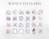 Icecapades Watercolor Clipart Set, Elegant Winter Product Image 3