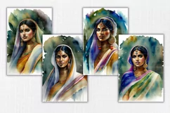 Desi art, Indian woman digital print 23 PNG Product Image 4