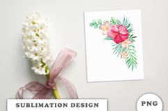 Watercolor Tropical Flowers Bouquet png Product Image 3