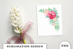 Watercolor Tropical Flowers Bouquet png Product Image 3