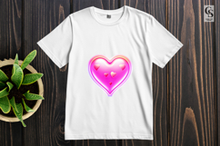 Glossy Pink Heart Love Sublimation PNG Product Image 3
