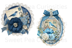 Flowers, Bird Material, Ephemera, PNG, Junk Journal, clipart Product Image 3