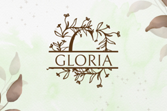 Flora Crest Split Monogram - Elegant Floral Split Monogram Product Image 2