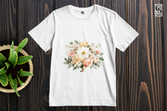 Neutral Rose Floral Bouquet Clipart Sublimation PNG Product Image 2