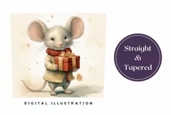 Christmas Tumbler Sublimation, Watercolor Mouse Tumbler Wrap Product Image 3
