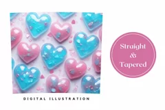 Blue Ctystal Hearts Tumbler Wrap, Valentine's Day Tumbler Product Image 3