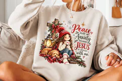 4 Christian Anxiety Quote PNG Designs, 4 Christmas Faith and Product Image 3