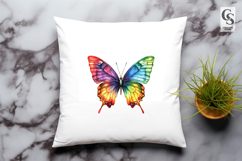 Rainbow Watercolor Butterfly Colorful Wings Clipart Product Image 3