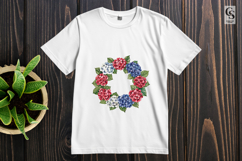 Patriotic Floral Wreath Clipart PNG Product Image 3